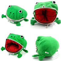 Vente chaude dessin animé mignon pochette en peluche petite clé portefeuille grenouille Manga flanelle en peluche porte-monnaie porte-sacs