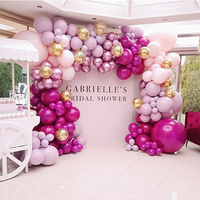 Ballons Rose Vif Princesse, Ballons Rose Pâle, Ballons Or Rose, Arche de Ballons Macaron pour Anniversaire, Fiançailles, Remise de Diplôme