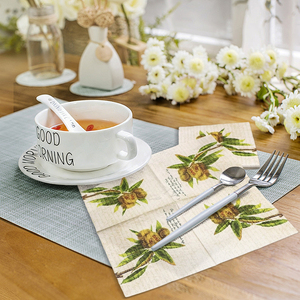 Servilletas de Pulpa de Madera <span class=keywords><strong>Virgen</strong></span> Impresas a Color Personalizadas de Fábrica, Toalla de Papel con Patrón de Castaña Peluda para Fiestas y Restaurantes - Product Image 6