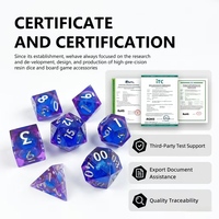 Ensemble de dés en résine modernes, faits à la main et peints à la main, à formes angulaires, violet-bleu, sable liquide, polyédriques, D&D, 7 pièces, pour jeux de table adultes