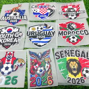 Autocollants thermocollants DIY pour équipes de football mondiales, pour vêtements, chaussures, transferts personnalisés pour animaux de compagnie, prêts à presser, Coupe 2026 - Product Image 2