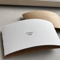 Funda de cartón blanca lisa para vasos, ideal para exhibir logotipos, para bebidas calientes y frías, suministro para mostradores de cafeterías