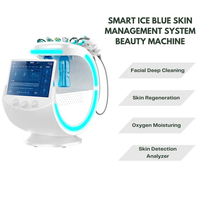 Prix d'usine 7 en 1 Appareil de soin du visage intelligent Ice Blue Plus Hydra Oxygen Nettoyage du visage Professionnel 2ème génération Hydrodermabrasion
