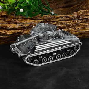 Modelo de Tanque M4A3E8 Sherman Fundido a Presión - Acabado Bronce - Segunda Guerra Mundial - para el Tablero del Automóvil y Decoración del Hogar |   Regalo Coleccionable - Product Image 5