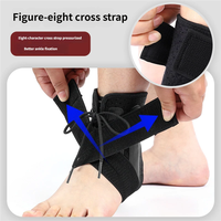 Attelle de cheville à compression avec lacets et sangles stabilisatrices – Soutien de la cheville pour la protection contre les entorses, la récupération des blessures et le sport