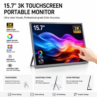 Monitor Portabel 15.7 Inci 3K IPS Touchscreen untuk Laptop, Desktop, Switch, Xbox, PS4, Ponsel, TV 360 ° Dudukan yang Dapat Diputar