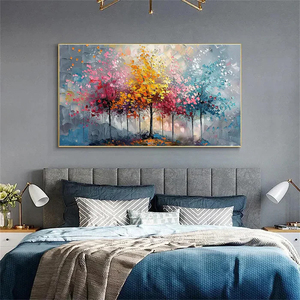 Large Wall Art Hand Painted Flowers Colorful Artwork Decorative Arts for Living Room Home Office Decor <b>Framed</b> Ready to Hang - Product Image 5