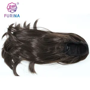 Pemegang ekor kuda 16 inci 4 #150g, pemegang rambut tebal tali serut rambut sintetis untuk wanita