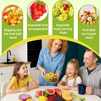 3 Stuks Meloen Baller Schep 4 In 1 Roestvrijstalen Vleesmes Fruitsnijder Fruit En Groente Snijwerk Gereedschap Keuken Gadget