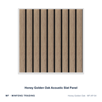 Panneau acoustique décoratif en bois de chêne doré, 600x600mm, avec feutre PET, fonction anti-bruit, pour mur décoratif