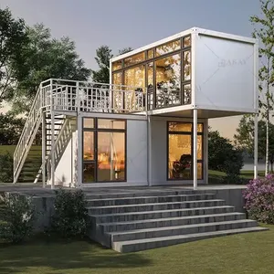 Geprefabriceerde Luxe Draagbare Modulaire Prefab Stalen Structuur Woonhuis Stapelbaar Ontwerp Container Huis