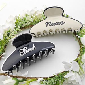 Sheshares personalizado nombre sólido color acetato pinza de pelo para mujeres - Product Image 6