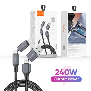 Vivie 240W 4โหมด<span class=keywords><strong>ชาร์จ</strong></span> Micro USB Type C braided 4 in 1<span class=keywords><strong>สาย</strong></span><span class=keywords><strong>ชาร์จ</strong></span>ข้อมูลแม่เหล็กอย่างรวดเร็วสำหรับ <span class=keywords><strong>iPhone</strong></span> - Product Image 1