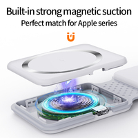 Station de charge sans fil magnétique pliable 2 en 1, charge rapide pour iPhone et Apple Watch, support de voyage portable