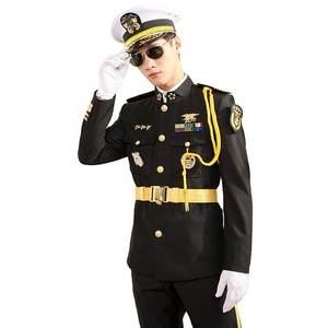Veste d'uniforme d'agent de sécurité pour hommes, <span class=keywords><strong>col</strong></span> montant, noire, été/hiver, en polyester/viscose - Product Image 2