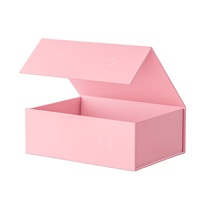 Boîte cadeau pliable magnétique rose en gros, boîte d'emballage rigide avec pelliculage mat pour cosmétiques, bougies et emballages cadeaux de fêtes