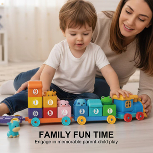 Set Trenino con Animali della Fattoria, Giocattoli Educativi Interattivi per l'Apprendimento della Matematica, Marionette da Dito, Giochi Montessori STEM per Bambini - Product Image 4