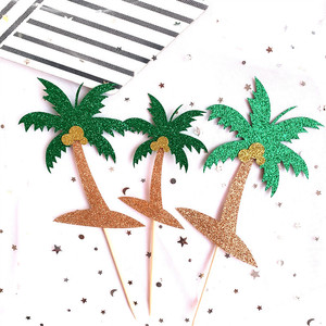 Honey And Sweetness Cake Decoration Green <b>Leaf</b> Acrylic Birthday Plug-in Party Supplies - Product Image 4