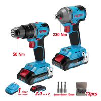 Ensembles d'outils électriques FIXTEC, perceuse sans fil sans balais de 10 mm, perceuse électrique à batterie 20 V, tournevis électrique industriel