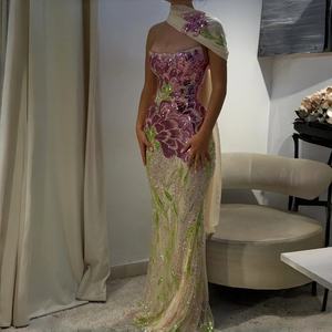 Vestido de Noche Lsz511 de Alta Gama, Color Fucsia Morado, Estilo Sirena, con Lentejuelas de Lujo, para Mujer, Ideal para Bodas, Fiestas y Graduaciones, Marca Jancember - Product Image 1