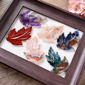 Hojas de Cristal Natural Talladas a Mano al por Mayor, Hojas Pulimentadas Talladas en Cristal, Artesanías de Cristal para Regalos - Product Image 3