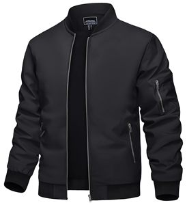 Blouson aviateur homme léger décontracté printemps automne coupe-vent manteau zippé avec poche - Product Image 1