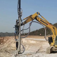 Foreuse rotative de 30 m de profondeur pour le forage de roches dures, alimentée au diesel, installée sur une excavatrice avec pompe et moteur