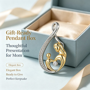 Collar de Joyería Chapado en Oro y Plata con Colgante de Madre e Hijo de Dos Tonos, Símbolo de Infinito y Contorno de Lágrima, Regalo Perfecto para el Día de la Madre - Product Image 5