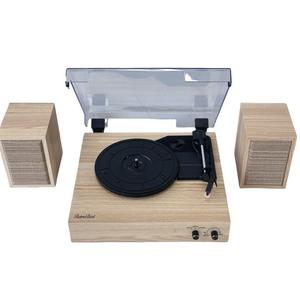 Tocadiscos de Madera Personalizado con Altavoces Externos, Reproductor de Vinilo de 3 Velocidades, Múltiples Modos de Entrada, Sistema de Audio Retro - Product Image 1