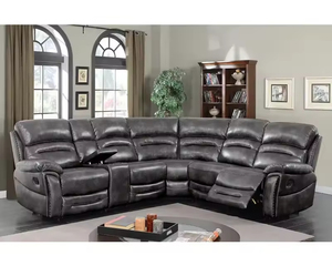 Sofá de esquina reclinable de cuero Air de bienvenida caliente con consola de almacenamiento extensible para salas de estar muebles para el hogar - Product Image 6