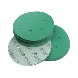 Bán Buôn Chất Lượng Cao 5 Inch Móc Và Vòng Lặp Màu Xanh Lá Cây Sanding Đĩa Ô Tô 125Mm Giấy nhám 40-1000 Grit Cho Gỗ - Product Image 1