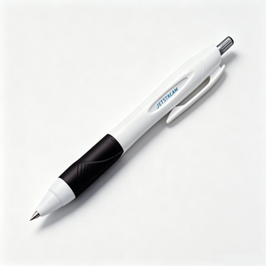 Mitsubishi Uni JETSTREAM <b>Retractable</b> Ballpoint <b>Pen</b> 0.5mm White with Black Grip Plastic Body SXN-150-05 for Ages 8-13 - Product Image 1