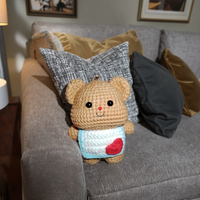 Porte-clés poupée ours Kawaii écologique personnalisé petit ours dessin animé Crochet tricot Couple porte-clés en tissu pour la décoration intérieure