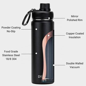 Bouteille d'eau isotherme portable en acier inoxydable 304, grande capacité, avec poignée, double paroi sous vide, pour sports de plein air - Product Image 2