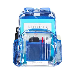 Wholesale Heavy Duty See Through Transparent Clear PVC Backpack Bags For School Sports Work Security Travel College