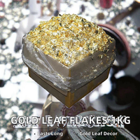 Feuilles d'or imitation de haute qualité, 1 kg, petits fragments, feuilles de cuivre, technique de coulée, dorure, artisanat, utilisation pour la remise de diplômes