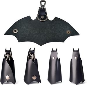 <b>Custom</b> Logo Bat Keychain Leather <b>Key</b> Fob Case for Car <b>Keys</b> PU Leather <b>Key</b> Ring Cover Holder OEM ODM Factory Wholesale <b>Custom</b> - Product Image 2