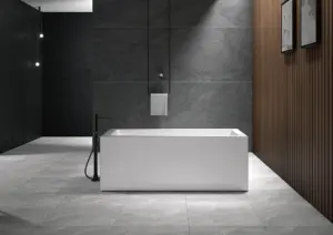 Banheira acrílica de imersão livre, banheira moderna e oval para limpeza interna do banheiro