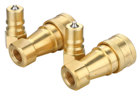 Raccord rapide hydraulique en laiton série KZD, taille 1/8'', filetage BSPP BSPT NPT ZG, double arrêt rapide