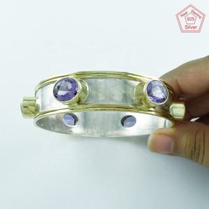 Bracelet et bague en pierre d'améthyste en argent sterling 925 faits à la main pour mariages et cadeaux détaillant indien fournisseur - Product Image 2