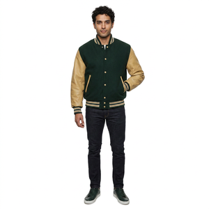 Chaqueta de Cuero Personalizada de Talla Grande, Chaqueta de Béisbol, Chaqueta Bomber, Chaquetas Varsity para Hombre - Product Image 1