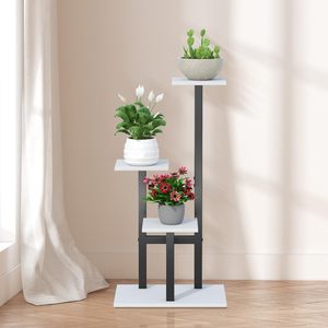 <span class=keywords><strong>Balcon</strong></span> d'angle <span class=keywords><strong>de</strong></span> jardin Salon Étagères à pots <span class=keywords><strong>de</strong></span> fleurs à plusieurs niveaux Porte-plantes 3 niveaux Étagère en métal et bois pour plantes multiples - Product Image 1