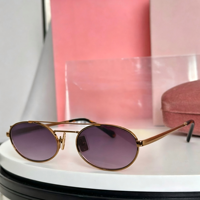Lunettes de soleil de luxe unisexes roses à monture carrée intégrale, dégradées, légères, dorées, avec protection UV
