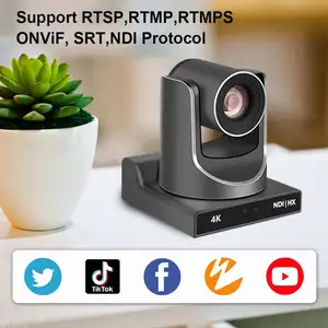 Runpu-Cámara PTZ para transmisión en vivo, dispositivo de transmisión con puerto USB, NDI HX POE, 4K, 60fps, 20X, zoom óptico SDI, HD, MI, LAN, vMix, OBS