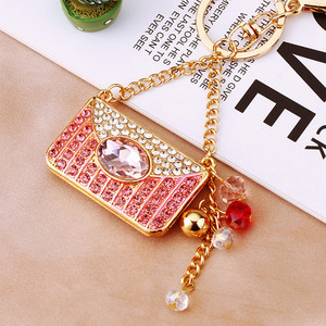 Ins Korean Metal Handbag Shaped <b>Key</b> <b>Ring</b> Hanging Ornaments Silk Screen Printed Women <b>Bag</b> Charm Keychain - Product Image 4