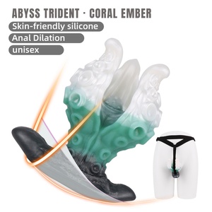 Dilatador Anal de Silicona con Forma de Flor de Pulpo de Tres Pétalos, Vibrador con Control Remoto, Arnés con Plug Anal, Productos para Juegos Sexuales para Adultos - Product Image 1