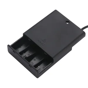 4AA Battery Holder With Cover And Switch 4 Cell Battery Box