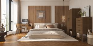 Elencomer ชุดเฟอร์นิเจอร์ห้องนอน4ชิ้นพร้อมพื้นที่เก็บของขนาดใหญ่สไตล์อเมริกันวินเทจ - Product Image 6