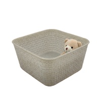 Panier de rangement rectangulaire en plastique PP blanc pour bureau et maison, moulé par injection, idéal pour le rangement (OEM)
