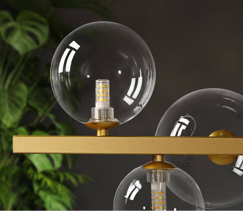 Nordic modern brief simple design G4 led staircase long chandelier lighting  gold iron  glass lights for sitting room